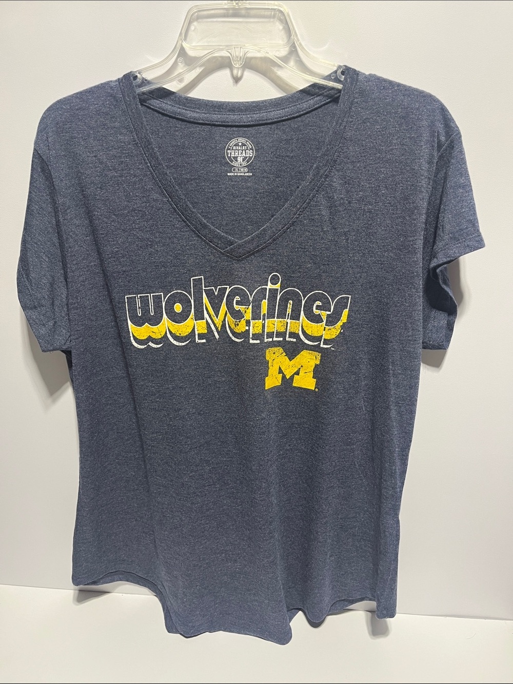 NWOT University of Michigan wolverines navy blue T-shirt women's size XL 16/18